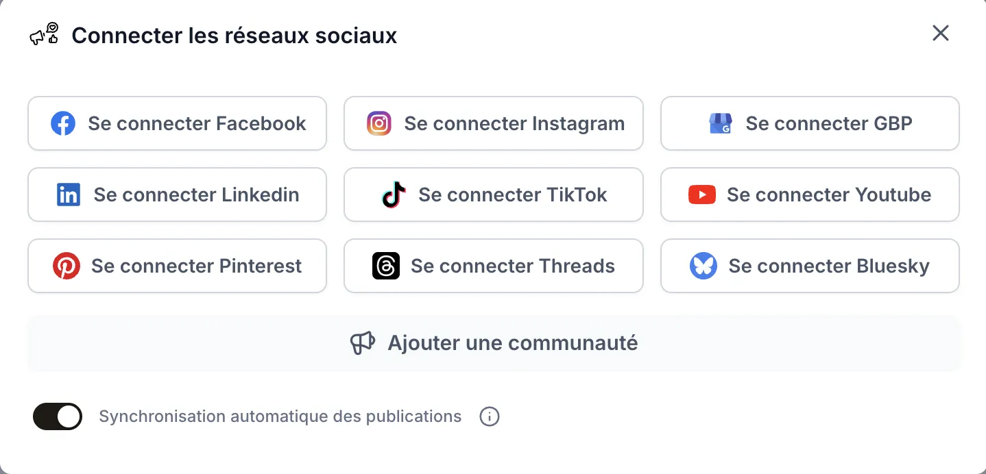 Connecte tous tes réseaux en quelques clics